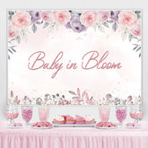 Baby In blühen Rosa Und Lila babydusche Hintergrund